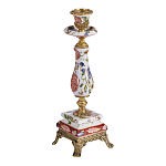 Подсвечник с цветочной росписью из фарфора с бронзовыми элементами Eden Garden варинант исполнения - 2 | Loft Concept в Кирове