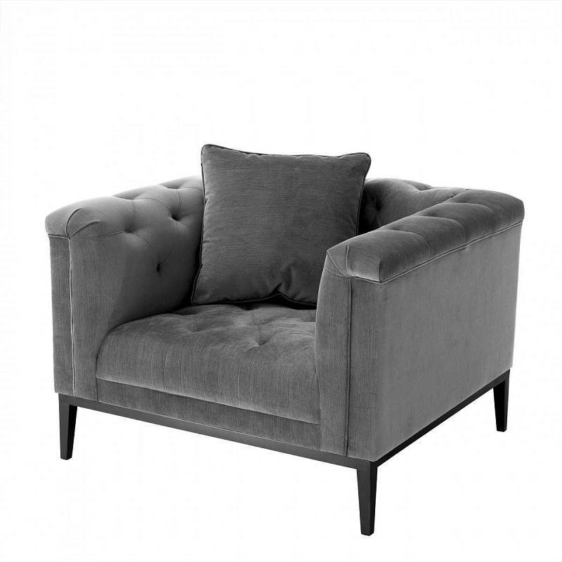 Кресло Eichholtz Chair Cesare Grey Серый Темная бронза Кресло Eichholtz Chair Cesare Grey Серый Темная бронза в Кирове | Loft Concept