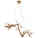 Люстра подвесная линейная с прозрачными стеклянными птичками на ветвях Serip Voa варинант исполнения - 4 | Loft Concept в Кирове