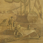 Обои ручная роспись Views of Italy Sepia варинант исполнения - 2 | Loft Concept в Кирове