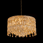 Люстра круглая с хрустальными подвесками на золотистом каркасе Roul Crystal Light варинант исполнения - 3 | Loft Concept в Кирове