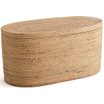 Плетеная овальная корзина с крышкой Shani Rattan Basket варинант исполнения - 1 | Loft Concept в Кирове