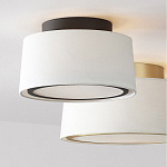 Потолочный светильник с круглым хлопковым абажуром Frosted Diffuser варинант исполнения - 2 | Loft Concept в Кирове