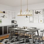 Люстра прямоугольная цвета латунь с прозрачными рифлеными цилиндрическими плафонами Kichler варинант исполнения - 8 | Loft Concept в Кирове