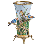 Ваза из фарфора с птицами на бронзовой ветке Garden of Eden варинант исполнения - 1 | Loft Concept в Кирове