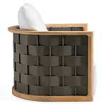 Дизайнерское уличное кресло из массива дерева с плетеной спинкой PALINFRASCA Armchair варинант исполнения - 7 | Loft Concept в Кирове