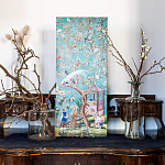 Постер на холсте в стиле шинуазри с изображением сада Chinoiserie Gazebo in the Imperial Garden Poster варинант исполнения - 4 | Loft Concept в Кирове