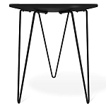 Стол журнальный с круглой столешницей из стекла Gold and Black Marble варинант исполнения - 4 | Loft Concept в Кирове