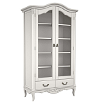 Шкаф книжный белый из массива бука с 5-ю полками и 2-мя ящиками в стиле прованс White Provence варинант исполнения - 1 | Loft Concept в Кирове