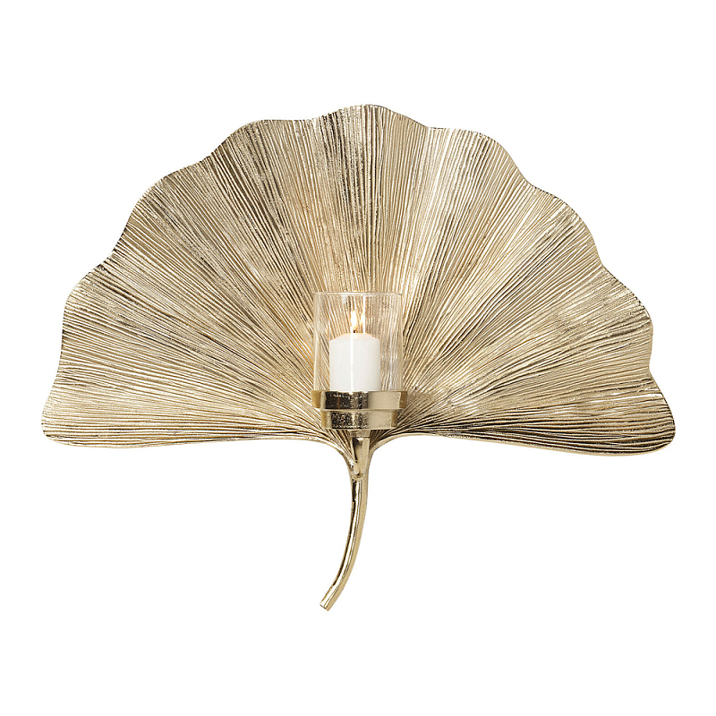 Большой Настенный Подсвечник золотой Лист Пальмы Золотой в Кирове | Loft Concept 
