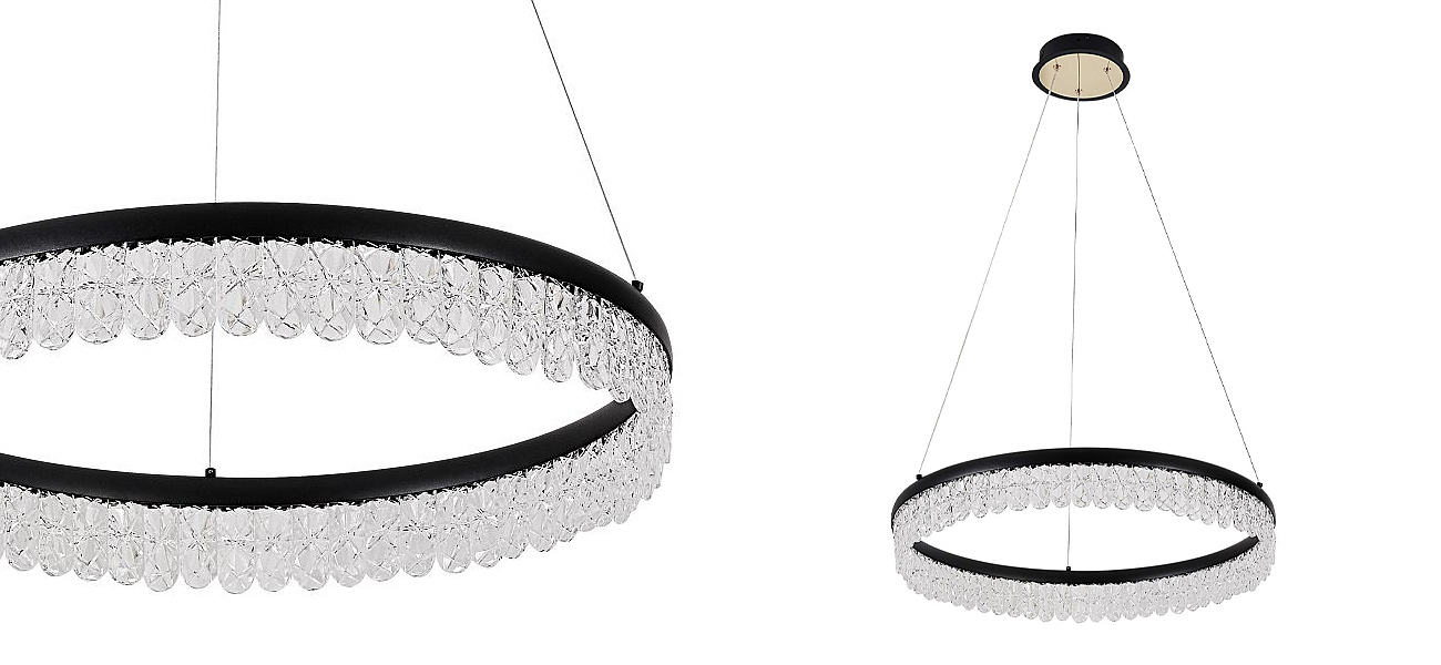 Круглая светодиодная люстра Pettico Black Круглая светодиодная люстра Pettico Black - Loft-Concept в Кирове