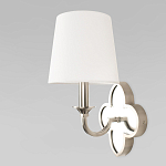 Бра с белым текстильным абажуром и декоративным основанием в виде четырехлистника с зеркальной вставкой Vitorino варинант исполнения - 20 | Loft Concept в Кирове