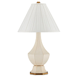 Настольная лампа с фактурным конусовидным абажуром и кожаным каркасом Malifis варинант исполнения - 4 | Loft Concept в Кирове