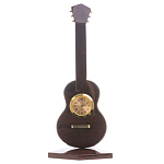 Часы настольные в виде гитары из натурального камня Обсидиан Stone Clock варинант исполнения - 3 | Loft Concept в Кирове