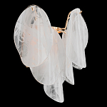 Бра из полупрозрачных овальных лепестков из стекла с металлическим основанием золотого цвета Nazaire Glass Lighting варинант исполнения - 1 | Loft Concept в Кирове