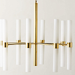 Люстра золотая с 16-ю тонкими цилиндрическими плафонами Shoulders варинант исполнения - 1 | Loft Concept в Кирове