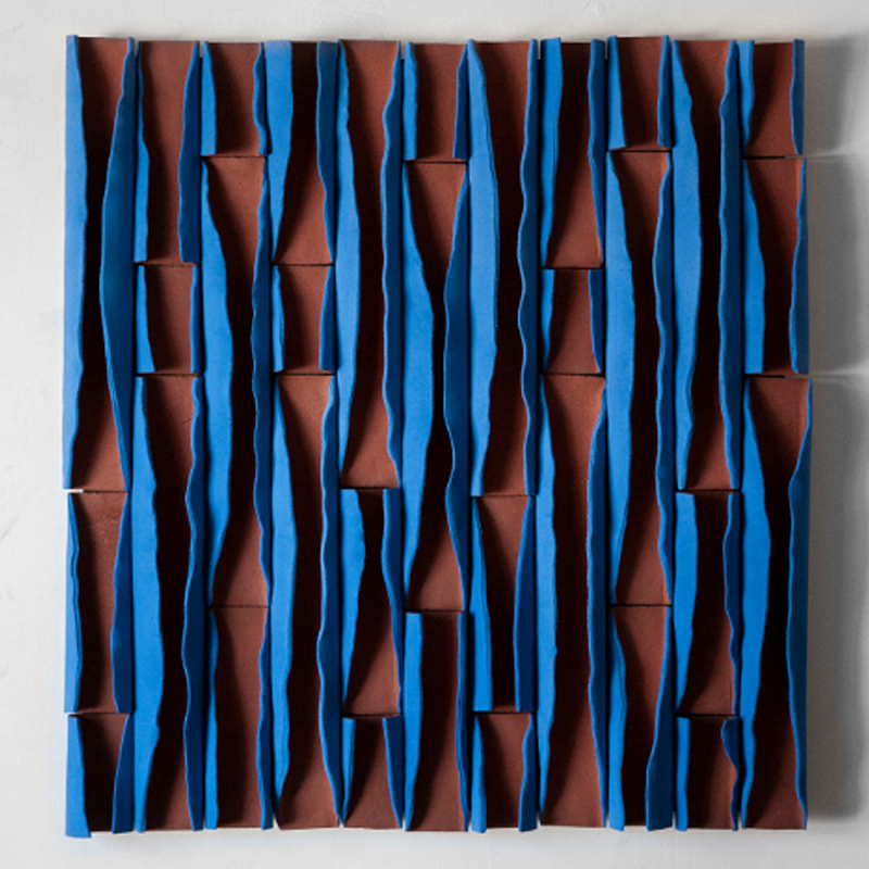 Объемное фактурное панно Metropolis Terracotta and Blue Синий Терракотовый в Кирове | Loft Concept 