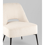 Кресло лаунж Бостон велюр рельефный молочный на черных ножках варинант исполнения - 2 | Loft Concept в Кирове