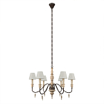 Люстра на металлическом основании с 6-ю белыми тканевыми абажурами Terrain варинант исполнения - 1 | Loft Concept в Кирове