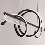 Люстра линейная черного цвета с волнообразным металлическим элементом Luke Lampco Tracer Lamp варинант исполнения - 7 | Loft Concept в Кирове