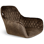 Барный стул со спинкой и подлокотниками на 4-х черных ножках Douglas Rhombus Коричневый Велюр варинант исполнения - 2 | Loft Concept в Кирове