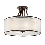 Потолочный светильник с двойным цилиндрическим плафоном из белого стекла и прозрачной органзы Kichler варинант исполнения - 17 | Loft Concept в Кирове