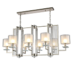 Люстра прямоугольной формы с 8-ю цилиндрическими плафонами из стекла Laurent варинант исполнения - 2 | Loft Concept в Кирове