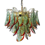 Люстра стеклянная с зелеными лепестками Green Leaf Fall варинант исполнения - 1 | Loft Concept в Кирове