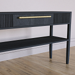 Дизайнерская Консоль с полкой и ящиком Primo Черный дуб варинант исполнения - 3 | Loft Concept в Кирове
