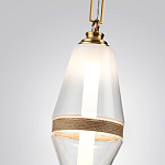 Подвесной светильник со стеклянным плафоном и декоративной вставкой из текстурного камня Tectona  варинант исполнения - 5 | Loft Concept в Кирове