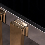 Консоль в современном стиле с черной стекляной столешницей Console with Black Glass варинант исполнения - 2 | Loft Concept в Кирове