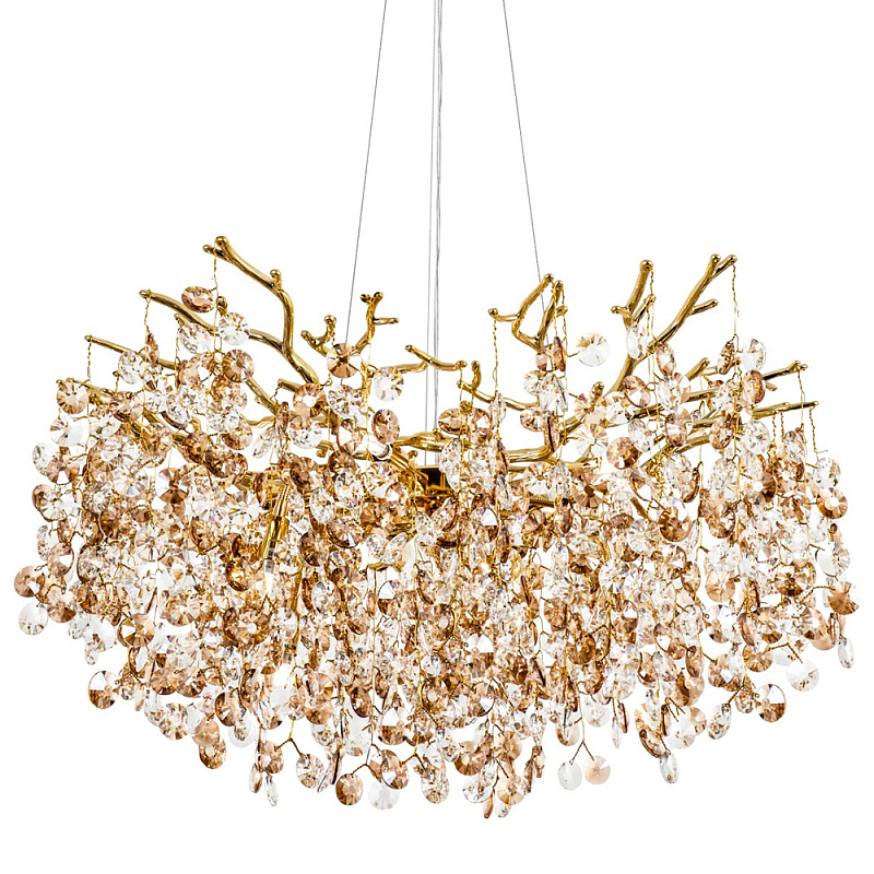 Люстра с хрустальными подвесками Fairytree Gold Crystal Chandelier 10 Золотой Прозрачный Коричневый Люстра с хрустальными подвесками Fairytree Gold Crystal Chandelier 10 Золотой Прозрачный Коричневый в Кирове | Loft Concept