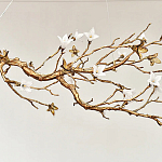 Люстра в виде золотой ветки с цветами Glass Flower Pendant Light варинант исполнения - 7 | Loft Concept в Кирове