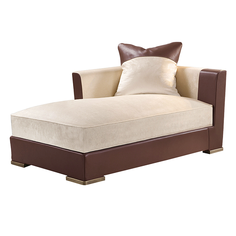 Элитарная современная кушетка Birmingham с кожаными вставками  Молочный Коричневый в Кирове | Loft Concept 