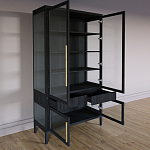 Витрина Primo со стеклянными фасадами и 2 ящиками Черный дуб варинант исполнения - 9 | Loft Concept в Кирове