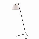Торшер с черным наклонным корпусом и конусовидным абажуром Black Tripod варинант исполнения - 4 | Loft Concept в Кирове