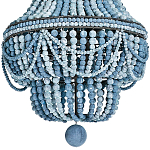 Люстра каплевидной формы украшенная круглыми бусинами синяя Blue Wooden Beads Chandelier варинант исполнения - 1 | Loft Concept в Кирове