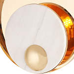 Бра с круглым плафоном из белого мрамора и золотистым металлическим обрамлением  Ginger & Jagger варинант исполнения - 2 | Loft Concept в Кирове