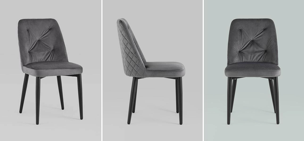Стул Emma Chair Серый Велюр Стул Emma Chair Серый Велюр - Loft-Concept в Кирове