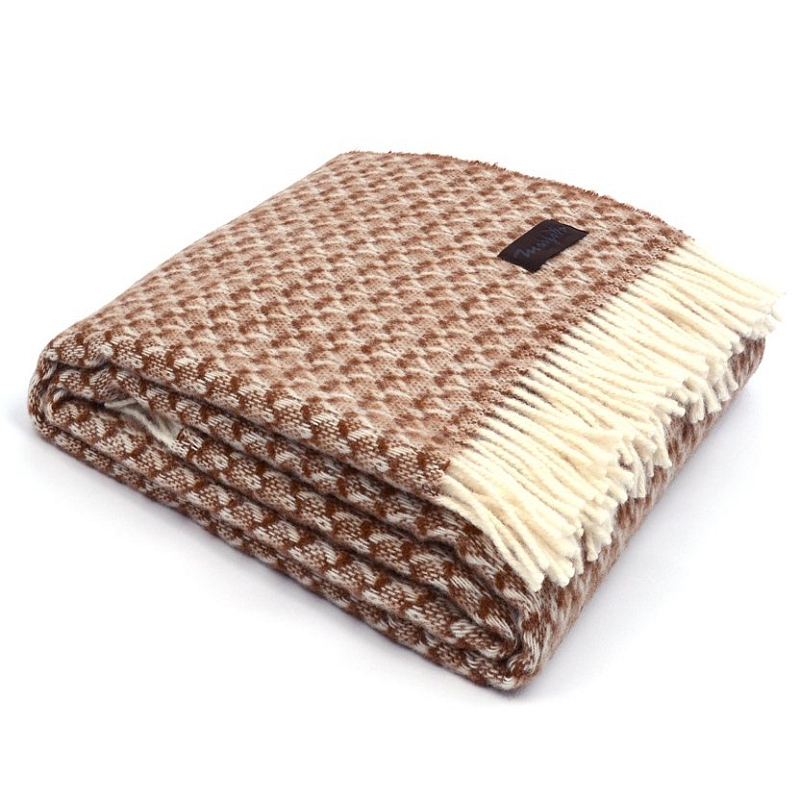 Плед BRIAS TRIANGLE 1200 Marzotto Бежево-серый Коричневый в Кирове | Loft Concept 