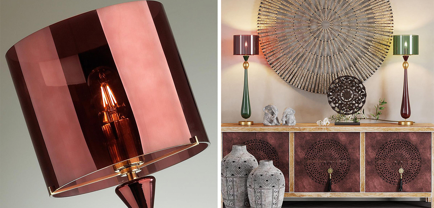 Настольная лампа Roser Burgundy Table Lamp Настольная лампа Roser Burgundy Table Lamp - Loft-Concept в Кирове