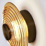 Бра с рельефным круглым плафоном янтарного цвета Savio Glass Disc Light варинант исполнения - 2 | Loft Concept в Кирове