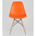 Пластиковый стул на ножках из массива бука Eames Orange варинант исполнения - 4 | Loft Concept в Кирове
