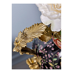 Ваза из фарфора черная с цветочной росписью и бронзовыми элементами Spring Garden варинант исполнения - 4 | Loft Concept в Кирове