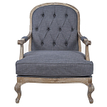 Кресло с пуфом с мягкой обивкой из льна Edward Armchair grey варинант исполнения - 1 | Loft Concept в Кирове