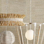 Подвесной светильник в форме купола с декором из круглых деревянных бусин White Wooden Beads Chandelier варинант исполнения - 5 | Loft Concept в Кирове