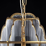 Люстра прямоугольная на цепях с прозрачными трубками и волнистым краем Nembus варинант исполнения - 10 | Loft Concept в Кирове