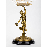 Чаша стеклянная прозрачная на бронзовой подставке с фигуркой девушки Eden Garden варинант исполнения - 2 | Loft Concept в Кирове