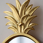 Зеркало овальной формы с золотистой рамкой и декоративной верхушкой в виде ананаса Pineapple Shine  варинант исполнения - 3 | Loft Concept в Кирове