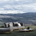 Дизайнерский кофейный стол из дерева с керамической столешницей уличный SWAY Coffee Table варинант исполнения - 7 | Loft Concept в Кирове